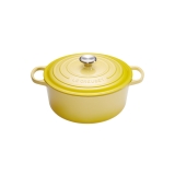 Cocotte Signature en fonte emaillee ronde 20 cm jaune Soleil