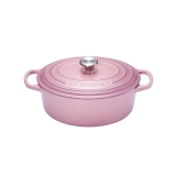 Cocotte Signature en fonte emaillee ronde 27 cm rose Mauve Pink