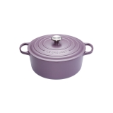 Cocotte Signature en fonte emaillee ronde 20 cm violet Ametist