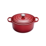 Cocotte Signature en fonte emaillee ronde 22 cm rouge Burgundy