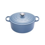 Cocotte Signature en fonte emaillee ronde 26 cm bleu Mineral