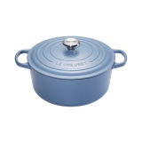 Cocotte Signature en fonte emaillee ronde 28 cm bleu Mineral