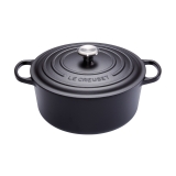 Cocotte Signature en fonte emaillee Ronde 30 cm Noir Mat