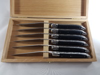 Coffret 6 couteaux Laguiole Prestige en Ebene finition Brillant