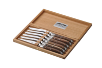 Coffret 6 couteaux Laguiole Prestige en Pistachier finition Brillant