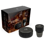 Coffret cadeaux Wine Essential avec un coupe capsule et un bouchon Line alu noir