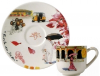 Coffret de 2 Tasses & Soucoupes Cafe ROUTE DES INDES