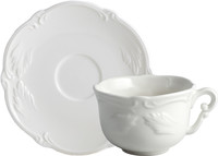 Coffret de 2 Tasses & Soucoupes Dejeuner ROCAILLE BLANC