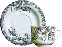 Coffret de 2 Tasses & Soucoupes Dejeuner Tulipes Noires