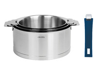 Coffret de 3 casseroles 16 a 20 cm avec 1 Poignee Bleue MUTINE AMOVIBLE