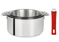 Coffret de 3 casseroles 16 a 20 cm avec 1 poignee Framboise MUTINE AMOVIBLE