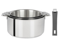 Coffret de 3 casseroles 16 a 20 cm avec 1 poignee Grise MUTINE AMOVIBLE