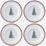 Coffret de 4 Assiettes Canapes FILET Noel