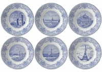 Coffret de 6 Assiettes Dessert Assorties MONUMENTS PARIS
