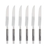 Coffret de 6 couteaux a steak CONTY NACRE GRIS CLAIR