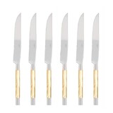 Coffret de 6 couteaux a steak CONTY NACRE NATUREL