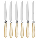 Coffret de 6 couteaux a steak DIANA NACRE NATUREL