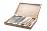 Coffret de 6 couteaux de table plexi ivoire styl'ver forge