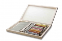 Coffret de 8 couteaux laguiole de table (8 couleurs en acrylique assorties)