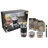 Coffret Maestro moulin a poivre noir mat + 3 poivres