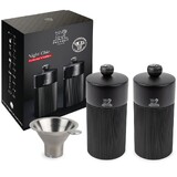 Coffret "Night Chic" compose d'un moulin a Poivre Line Noir Mat 12 cm, d'un moul