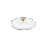 Couvercle en verre bouton bois o 28 cm pour Collection acier mineral B Bois