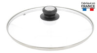 Couvercle verre bouton bak./inox o 18cm