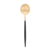 Set de 6 cuilleres a cafe/the Goa en acier inoxydable brosse Gold & manche noir