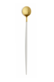 Set de 6 cuilleres a soda Goa en acier inoxydable brosse Gold & manche blanc