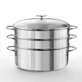 Cuit-Vapeur Ovale 2 Paniers Perfores 30 cm Inox Mutine Fixe