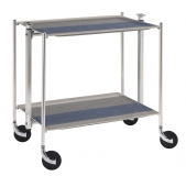 Desserte de cuisine Textable chrome 2 plateaux raye Pronto Bleu