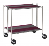 Desserte de cuisine Textable chrome 2 plateaux raye Pronto Rose