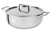 Faitout 24 cm 2 anses avec couvercle inox Castelpro 5 ply