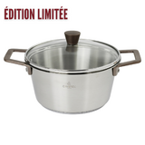 Faitout 16 cm anses cuivrees avec couv. verre bombe cristel 1826 bicentenaire