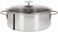 Faitout ovale 30 cm inox Mutine induction anses fixes avec grille & couvercle en