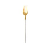Set de 6 fourchettes a dessert Goa en acier inoxydable brosse Gold & manche blan