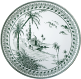 Grand plat Vues d'Orient, vert LES DEPAREILLEES