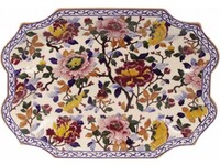 Plateau soupiere Louis XV PIVOINES