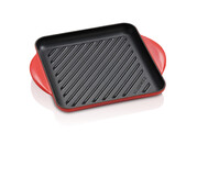 Gril carre en fonte emaillee 24 cm Cerise