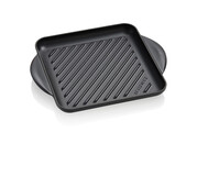 Gril carre en fonte emaillee 24 cm Noir Mat