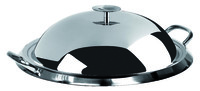 Grill Plancha Inox 34 cm avec Couvercle Inox Bombe