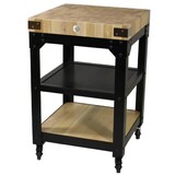 Billot industriel 60 x 60 x 90 cm avec billot de 8 cm en bois de bout de charme