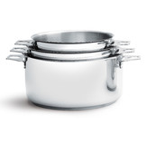 Lot de 3 casseroles-faitouts Twisty en inox O 16-18-20 cm