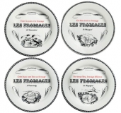 Coffret de 4 Assiettes Petit Modele Assorties Les Fromages