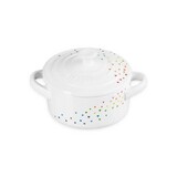 Mini-Cocotte Ronde 10Cm Blanc Motifs Cur