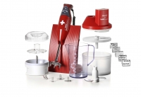 Coffret Bamix Super Box avec mixeur plongeant SwissLine M200 Rouge et 4 embouts