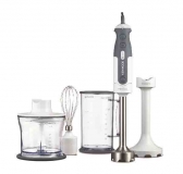 Mixeur plongeant Triblade special soupe avec fouet et mini hachoir