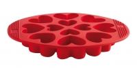 Moule a gateau en silicone  rose 12 coeurs