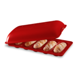 Moule mini baguettes en ceramique 39x23 cm Rouge Grand Cru