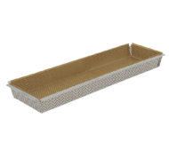 Moule rectangulaire en inox perfore Air System® a fond amovible 35 x 10.5 x 3.5